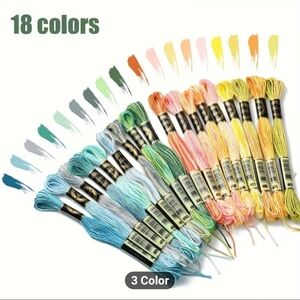 Colorful Pastel Embroidery Floss Set - 21 Skeins #1060-570